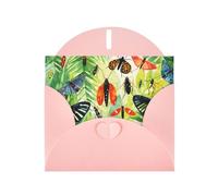 6x4 inch Watercolor Insects Pink prints greeting card with envelope, suitable for birthday wishes, wedding congratulations