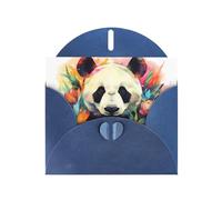 6x4 inch Watercolor Panda Blue prints greeting card with envelope, suitable for birthday wishes, wedding congratulations
