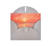 6x4 inch Watercolor Sunset Gray prints greeting card with envelope, suitable for birthday wishes, wedding congratulations