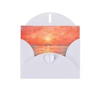 6x4 inch Watercolor Sunset White prints greeting card with envelope, suitable for birthday wishes, wedding congratulations