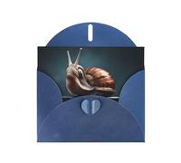 6x4 inch Weightlifting snails Blue prints greeting card with envelope, suitable for birthday wishes, wedding congratulations