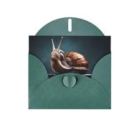 6x4 inch Weightlifting snails Dark Green prints greeting card with envelope, suitable for birthday wishes, wedding congratulations