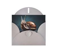 6x4 inch Weightlifting snails Gray prints greeting card with envelope, suitable for birthday wishes, wedding congratulations