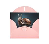 6x4 inch Weightlifting snails Pink prints greeting card with envelope, suitable for birthday wishes, wedding congratulations