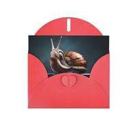 6x4 inch Weightlifting snails Red prints greeting card with envelope, suitable for birthday wishes, wedding congratulations