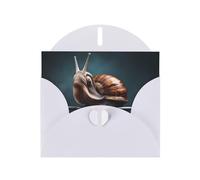 6x4 inch Weightlifting snails White prints greeting card with envelope, suitable for birthday wishes, wedding congratulations