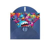 6x4 inch Weird Animals Blue prints greeting card with envelope, suitable for birthday wishes, wedding congratulations