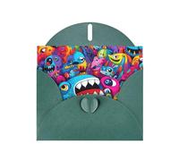 6x4 inch Weird Animals Dark Green prints greeting card with envelope, suitable for birthday wishes, wedding congratulations