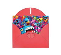 6x4 inch Weird Animals Red prints greeting card with envelope, suitable for birthday wishes, wedding congratulations
