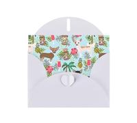 6x4-inch White Chihuahua Dog Pineapple print Greeting Card Set with Envelope - Wedding/Birthday Invitations
