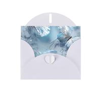 6x4 inch White Crystal Butterflies White prints greeting card with envelope, suitable for birthday wishes, wedding congratulations
