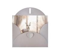 6x4 inch White deer in the jungle Gray prints greeting card with envelope, suitable for birthday wishes, wedding congratulations