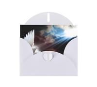 6x4-inch White Dove Sun Art print Greeting Card Set with Envelope - Wedding/Birthday Invitations