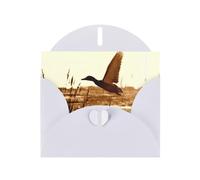 6x4-inch White Duck Fly Upon River print Greeting Card Set with Envelope - Wedding/Birthday Invitations