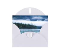 6x4-inch White Foggy Mountains Landscape print Greeting Card Set with Envelope - Wedding/Birthday Invitations