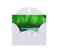 6x4-inch White Green Trees Small Waterfalls print Greeting Card Set with Envelope - Wedding/Birthday Invitations