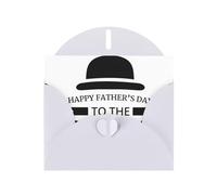 6x4-inch White Happy Fathers Day To The Best Dad print Greeting Card Set with Envelope - Wedding/Birthday Invitations