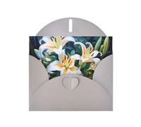 6x4 inch White Lilies Gray prints greeting card with envelope, suitable for birthday wishes, wedding congratulations