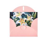 6x4 inch White Lilies Pink prints greeting card with envelope, suitable for birthday wishes, wedding congratulations