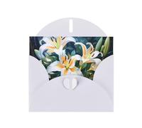 6x4 inch White Lilies White prints greeting card with envelope, suitable for birthday wishes, wedding congratulations