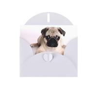 6x4-inch White Paddy Dog print Greeting Card Set with Envelope - Wedding/Birthday Invitations