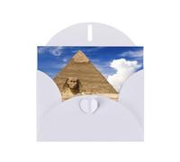 6x4-inch White Pyramids of Egypt print Greeting Card Set with Envelope - Wedding/Birthday Invitations