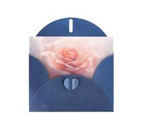 6x4 inch white rose Blue prints greeting card with envelope, suitable for birthday wishes, wedding congratulations