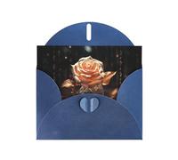 6x4 inch White Rose Gold Blue prints greeting card with envelope, suitable for birthday wishes, wedding congratulations