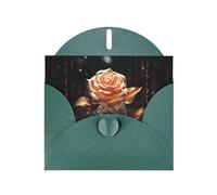 6x4 inch White Rose Gold Dark Green prints greeting card with envelope, suitable for birthday wishes, wedding congratulations