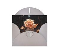 6x4 inch White Rose Gold Gray prints greeting card with envelope, suitable for birthday wishes, wedding congratulations