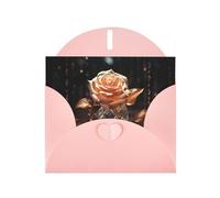 6x4 inch White Rose Gold Pink prints greeting card with envelope, suitable for birthday wishes, wedding congratulations