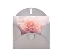 6x4 inch white rose Gray prints greeting card with envelope, suitable for birthday wishes, wedding congratulations