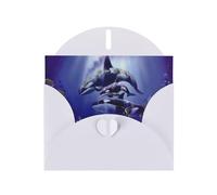 6x4-inch White Sea Whale print Greeting Card Set with Envelope - Wedding/Birthday Invitations