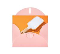 6x4 inch White spatula Pink prints greeting card with envelope, suitable for birthday wishes, wedding congratulations
