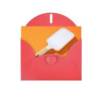 6x4 inch White spatula Red prints greeting card with envelope, suitable for birthday wishes, wedding congratulations