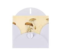 6x4-inch White Vintage Edible Mushrooms print Greeting Card Set with Envelope - Wedding/Birthday Invitations
