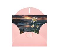 6x4 inch Wild Lily Dream Flower Sea Pink prints greeting card with envelope, suitable for birthday wishes, wedding congratulations