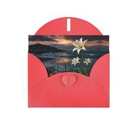 6x4 inch Wild Lily Dream Flower Sea Red prints greeting card with envelope, suitable for birthday wishes, wedding congratulations