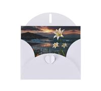 6x4 inch Wild Lily Dream Flower Sea White prints greeting card with envelope, suitable for birthday wishes, wedding congratulations