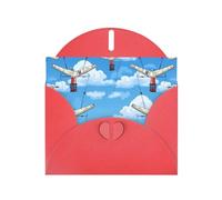 6x4 inch Wings in the sky Red prints greeting card with envelope, suitable for birthday wishes, wedding congratulations