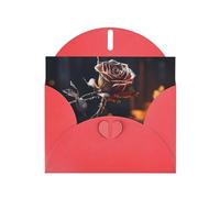 6x4 inch withered rose Red prints greeting card with envelope, suitable for birthday wishes, wedding congratulations
