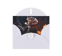 6x4 inch withered rose White prints greeting card with envelope, suitable for birthday wishes, wedding congratulations