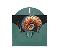 6x4 inch Wonderful Conch Dark Green prints greeting card with envelope, suitable for birthday wishes, wedding congratulations