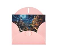6x4 inch Wonderful Road Pink prints greeting card with envelope, suitable for birthday wishes, wedding congratulations