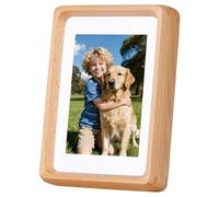 6x4 Inch Wooden Photo Frames - Natural Beech Wood Small Picture Frames with Mat, Landscape/Portrait, Wall-Mount & Tabletop Picture Frames for Home Decor