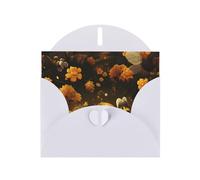 6x4 inch Yellow flowers White prints greeting card with envelope, suitable for birthday wishes, wedding congratulations