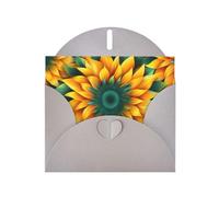 6x4 inch yellow-green sunflower Gray prints greeting card with envelope, suitable for birthday wishes, wedding congratulations