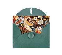 6x4 inch yellow pattern Dark Green prints greeting card with envelope, suitable for birthday wishes, wedding congratulations