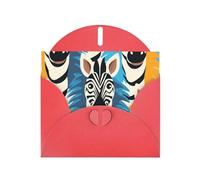 6x4 inch zebra head Red prints greeting card with envelope, suitable for birthday wishes, wedding congratulations