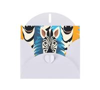 6x4 inch zebra head White prints greeting card with envelope, suitable for birthday wishes, wedding congratulations